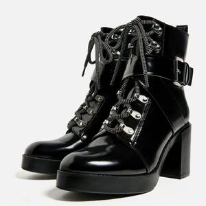 Zara Heeled Combat Boots